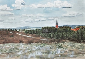 Blick auf Suhlendorf | Aquarell von 1907